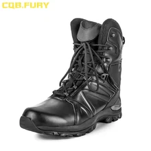 CQB. FURY/мужские тактические военные ботинки черного цвета армейские сапоги на шнуровке с ремешком на щиколотке резиновая подошва, размер 38-46, ZD-Sea Dog
