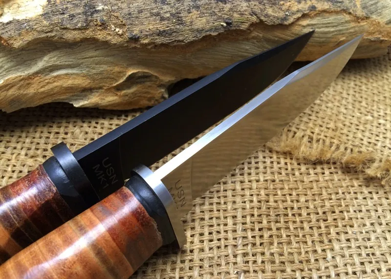 Новейший охотничий KA-BAR OLEAN NY USN MK1 фиксированный нож 7CR17Mov Лезвие сталь+ кожаная ручка тактический нож EDC инструмент для кемпинга