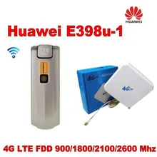 Huawei e398u-1 4G LTE Скорость Флешка модем ключ 100 Мбит/с e398u-15 и 35dbi 4G внешнюю антенну