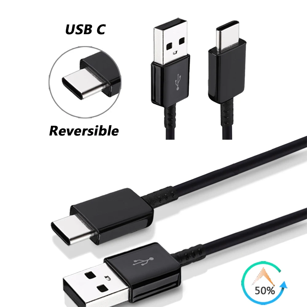 1,2 м USB 3,1 type C адаптивный кабель для быстрой зарядки передачи данных для samsung Galaxy S8 S9 Plus Note 8 9 10 A3 A5 A7 коробка