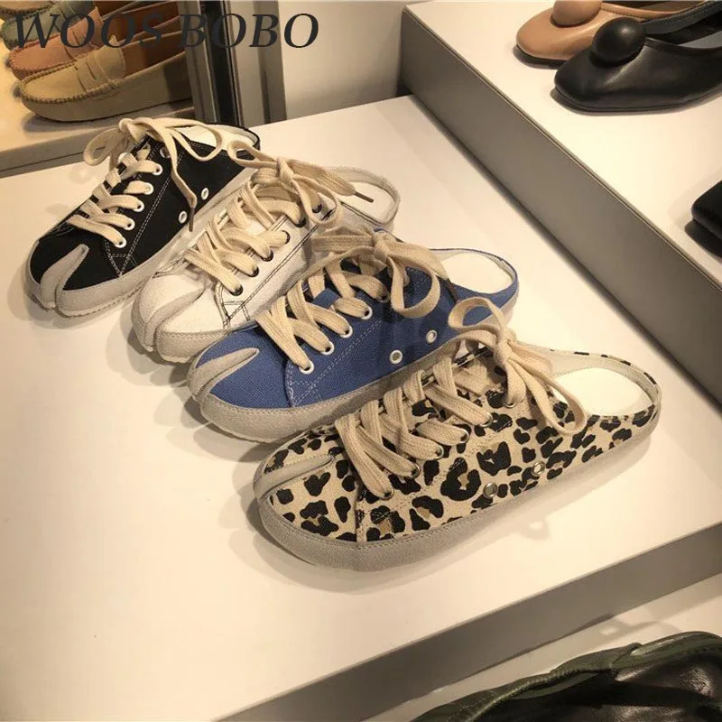 

BOBO Summer Breathable Canvas Shoes Casual Fashion Womens Sneakers Leopard simpleness Womens Flats Shoes Female Walking Shoes