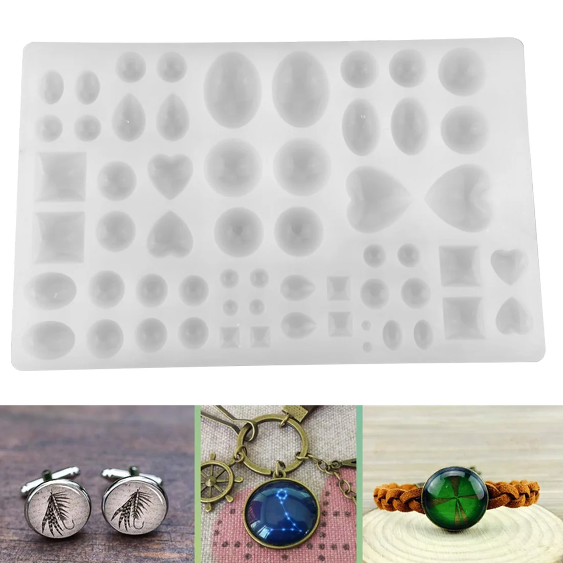 

1pcs Cabochon Silicon Mold Mould Many Kinds Of Diamonds DIY handmade Ear Studs Pendant Epoxy transparent silicone mould