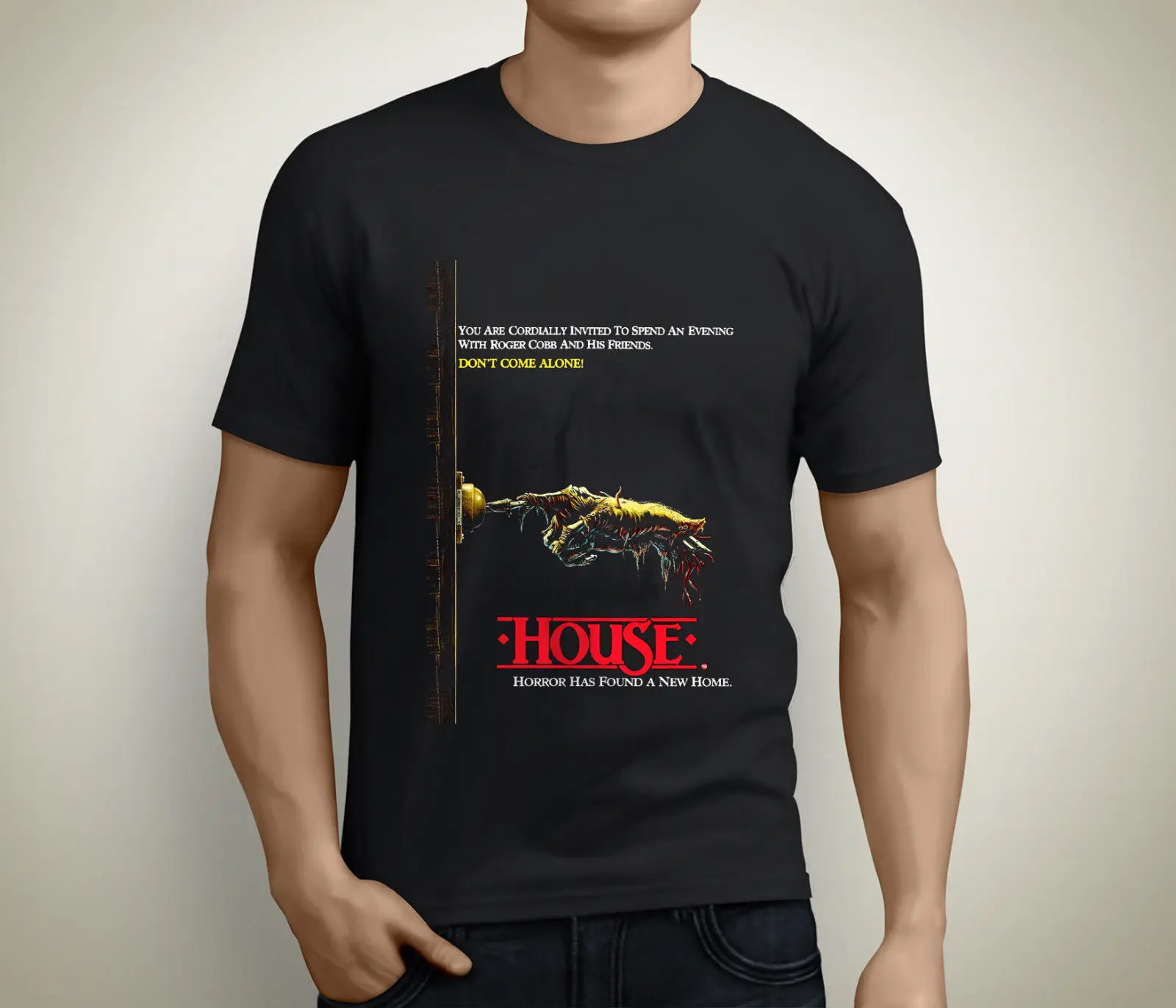 New HOUSE Classic 80's Horror Movie Poster Size S to 3XL Printed Summer Style Tees Male Harajuku Top Fitness Brand Clothing | Мужская