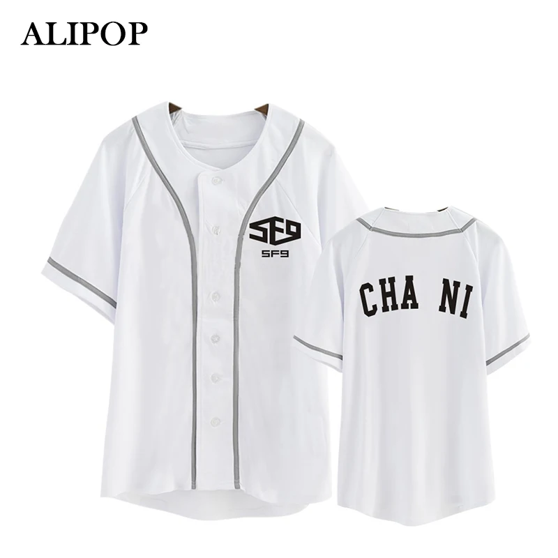 Хлопковая Футболка Kpop с кнопками и надписью Sensation alfirst9 Album Fanfare K POP|cotton tshirt|fashion