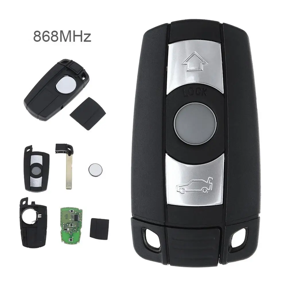

868MHz 3 Buttons Car Remote Key for BMW CAS3 System X5 X6 Z4 1/3/5/7 Series Auto Vehicle Smart Key With Battery