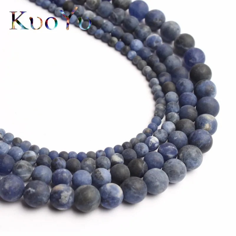 Натуральный матовый лак старый Синий Содалит каменные бусы круглые бусины для