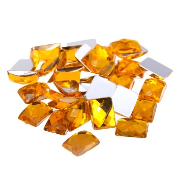 

6x8mm 2000pcs Retangle Gems Flatback Earth Facets Acrylic Rhinestone Strass High Shine Nail Art Stones
