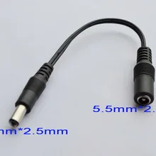 1000 шт. высокое качество всех медь кабель питания DC Jack Женский 5.5 мм* 2.1 мм Штекер 5.5 мм* 2.5 мм