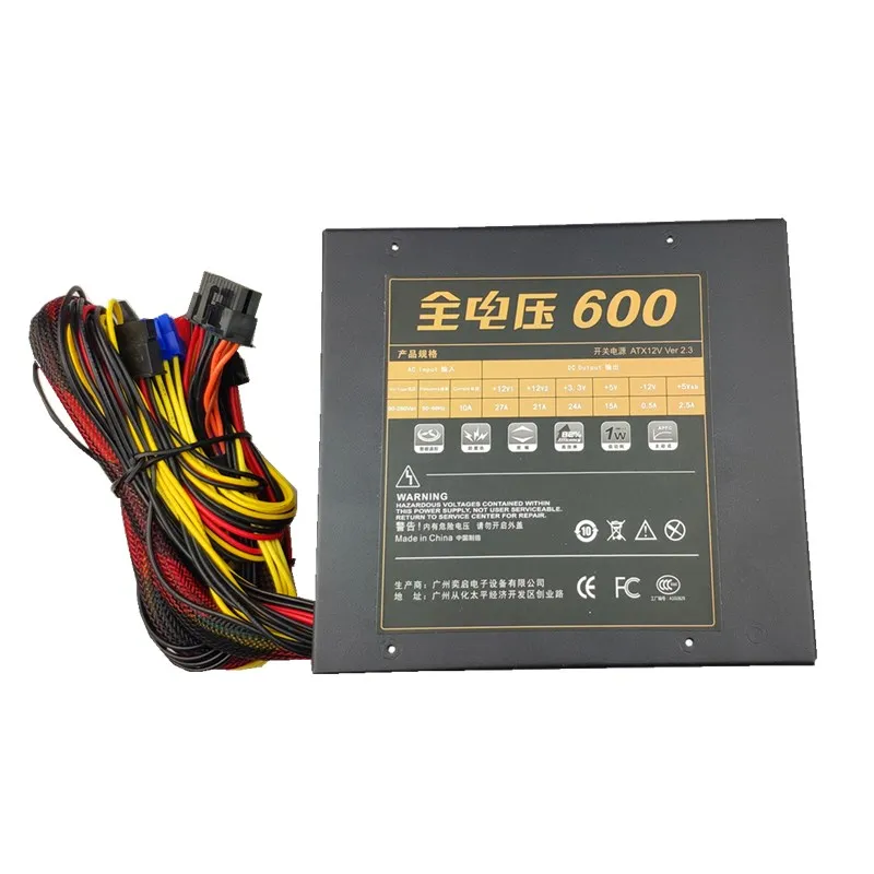 600 واط امدادات الطاقة PSU PFC مروحة كاتمة للصوت ATX 24pin 12 فولت جهاز كمبيوتر شخصي SATA الألعاب PC امدادات الطاقة ل إنتل AMD الكمبيوتر 110 فولت 220 فولت