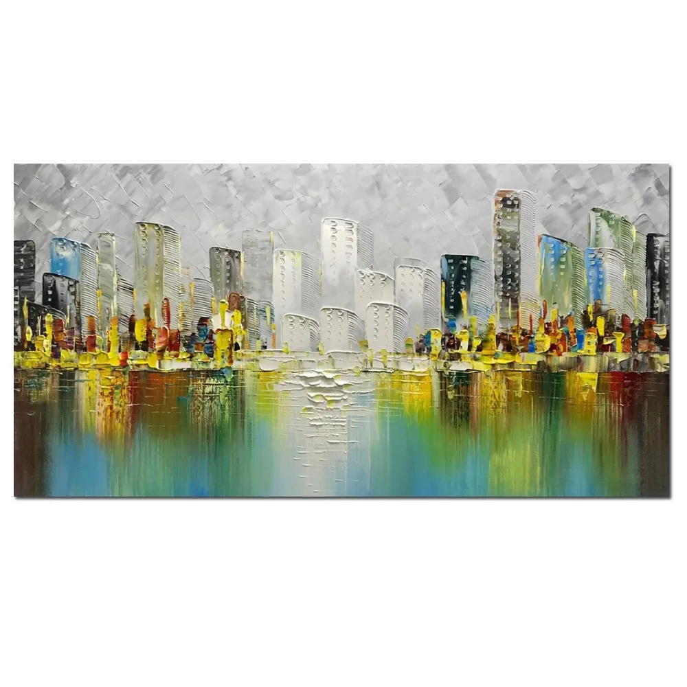 Hand painted thick knife oil painting Texture landscape modern home decor abstract wall art picture for living room on canvas | Дом и сад