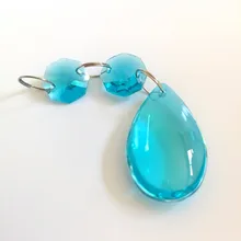 50 мм 30 шт. aquamarie капли воды Хрустальная люстра частей кристалл освещение подвеска капля крови сверкающих Висит Crystal Prism