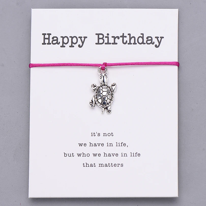 Pipitree, подарок на день рождения, винтажный браслет с черепахой для женщин, мужчин, детей, лучшие браслеты с пожеланиями, на удачу, красная гирлянда, ювелирное изделие