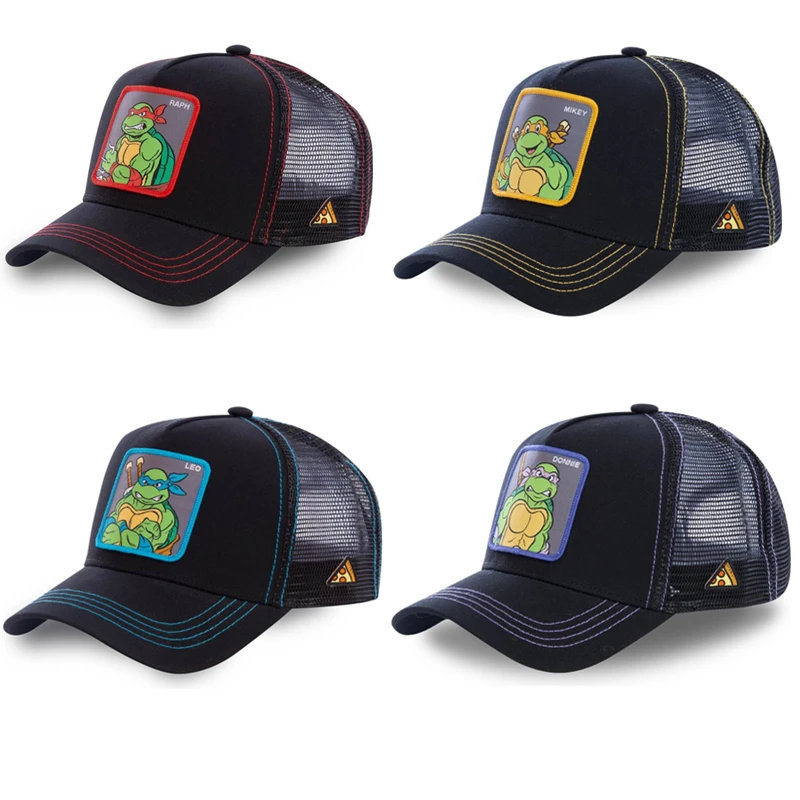 

Teenage Mutant Ninja Turtle Mesh cap Mikey Baseball Cap High quality embroidery patch Dad Hat Raph Leo Donnie Snapback Caps