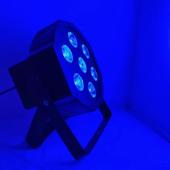 

8pcs/lot flat par can tri 9w 7pcs led light dmx in and out