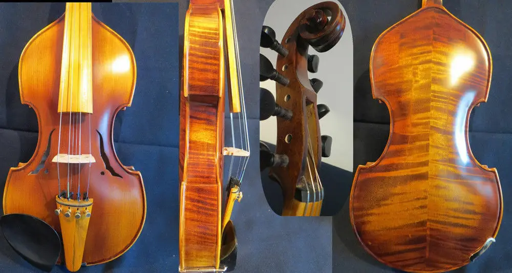 Baroque style SONG Brand Master carvind back 4×4 strings 15" Viola d'Amore#12402