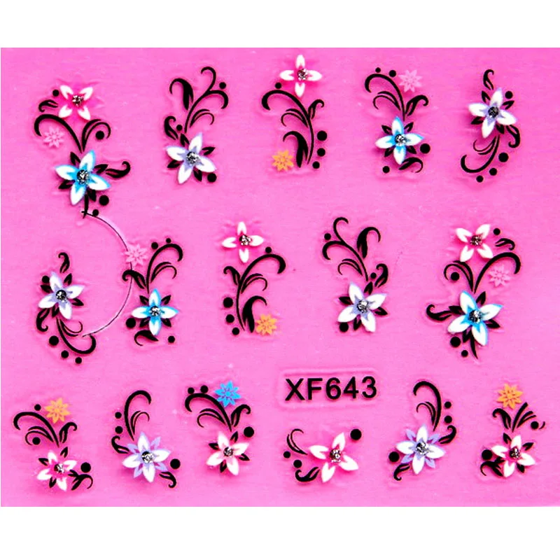 Сделай сам, Золотая Бабочка, дизайн, переводные наклейки для ногтей, переводные наклейки для леди, женщин, инструменты для маникюра, наклейки для ногтей - Цвет: XF643