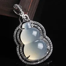 Серебряное украшение инкрустированные виды льда халцедон натуральный Тыква кулон аксессуары для изготовления украшений 925 Серебряный кулон