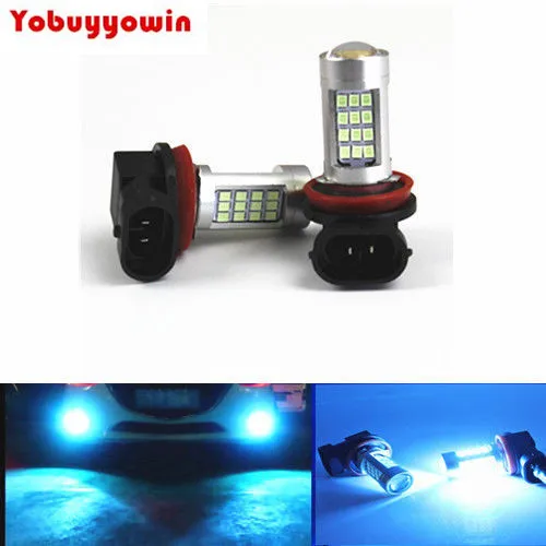 2Pcs H11 H8 H9 42 SMD 100W Samsung Chip LED 8000K Ice Blue Projector Fog Light