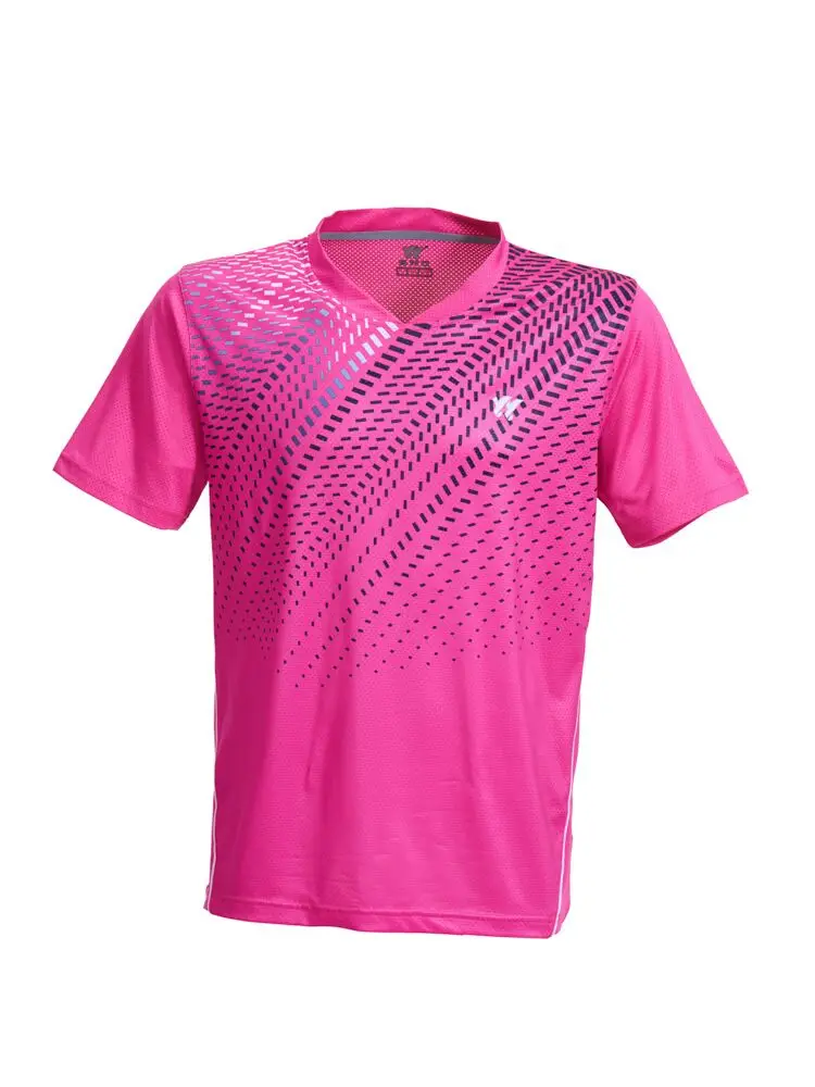 Мужская рубашка для бадминтона Быстросохнущий полиэстер удобная спортивная футболка Джерси Настольный Теннис Пинг свитер Pang Топы ACF370 - Цвет: Men rose Red