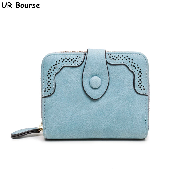 

UR BOURSE Women's Pu Leather Wallet Female Short Folding Multi-function Wallet Card Package Ladies Multi-card Wallet Coin Purse