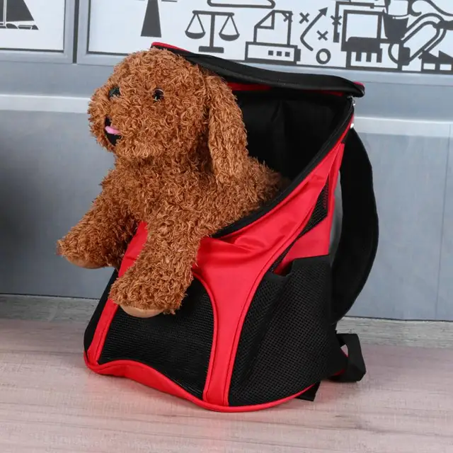 Soft Breathable Pet Backpack Dog Carrier Bags Pet Puppy Portable Travel Bag Mesh Backpack Head-out Pet Carrier with Side Pocket