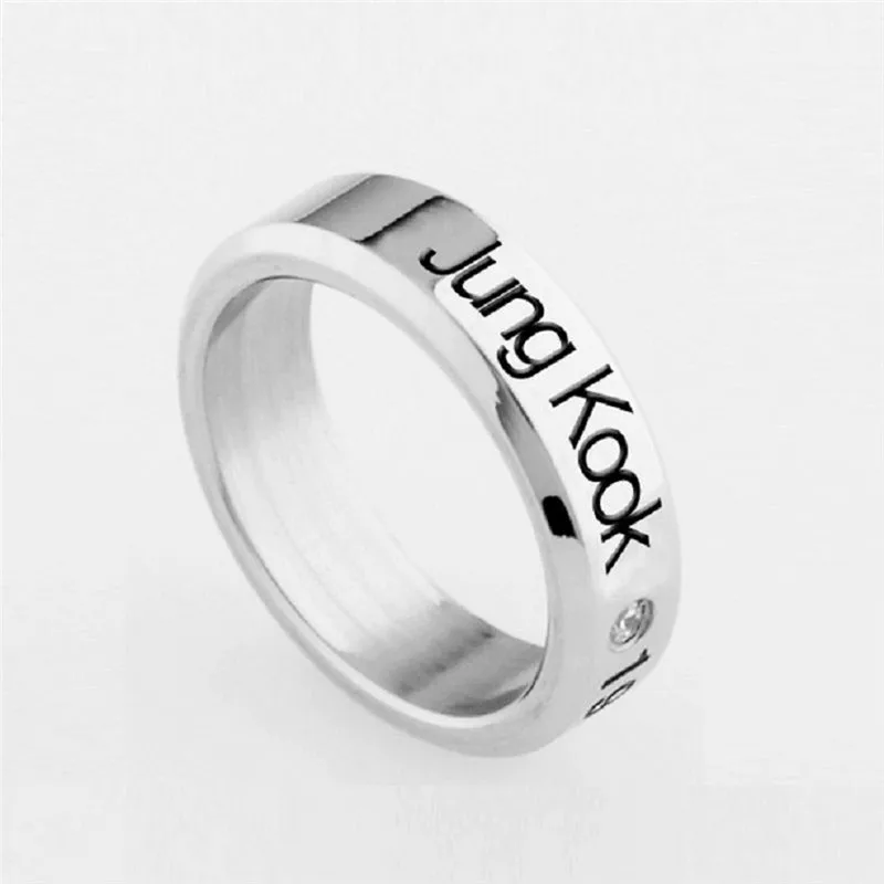 Titanium Steel Ring Women J hope JUNGKOOK JIMIN Ring With Chain BTS