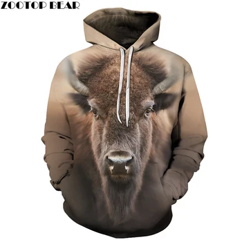 

3D Print Gray Cattle Hoodie Pullover Sweatshirt Harajuku Men Women Hoody Streetwear Coat Autumn Winter Drop ship ZOOTOP BEAR New