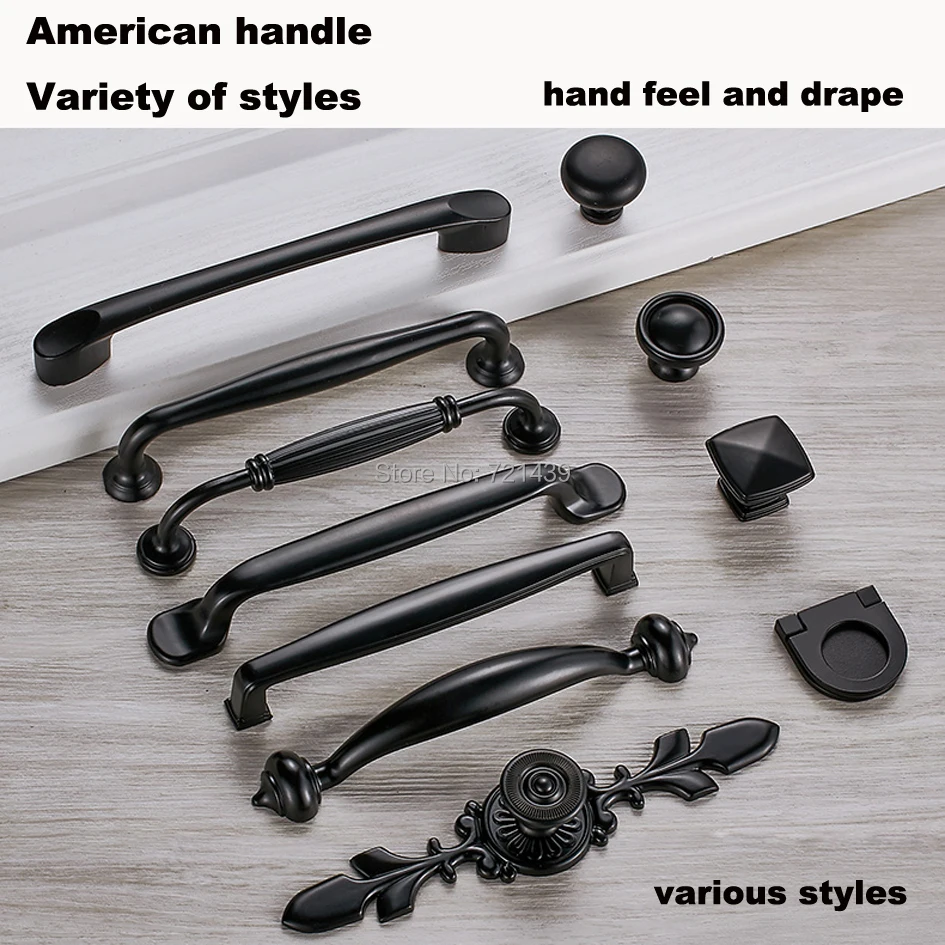 1pc Antique Door Handles Black Drawer Pulls Carved European Kitchen Cabinet Handles and Knobs Retro Table Furniture Handles 1pc Antique Door Handles Black Drawer Pulls Carved European Kitchen Cabinet Handles and Knobs Retro Table Furniture Handles