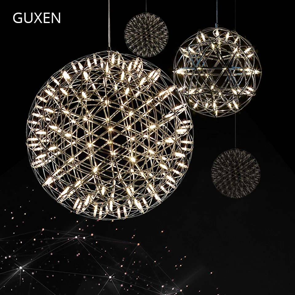 

Nordic postmodern chandelier Gypsophila Sparkling Chandeliers 20cm/25cm/30cm/40cm diameter Metal plate spherical light