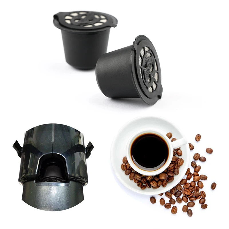 2PCS/Set Coffee Filter Capsule Box Reusable Refillable Coffee Capsule Filters For Nespresso With Spoon Brush Kitchen Accessories