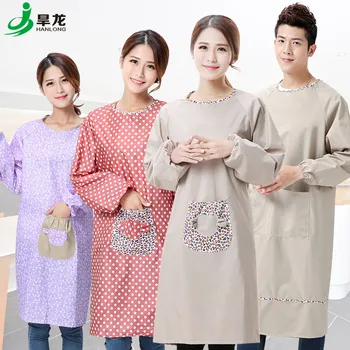 

Kitchen apron long sleeve waterproof and oilproof thick fashion home cooking gown adult female men's waist overalls