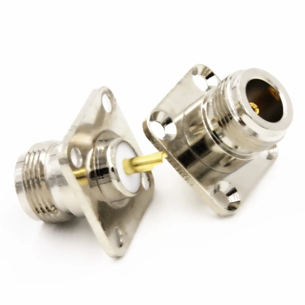 50PCS N Female Jack Flange 25mm*25mm 4 Holes Mount Solder RF Connector