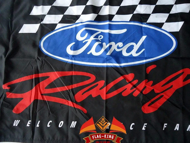 Ford Racing 90*150 флаг, три слоя, двусторонняя печать, флаг хорошего качества, четыре провода сшивания