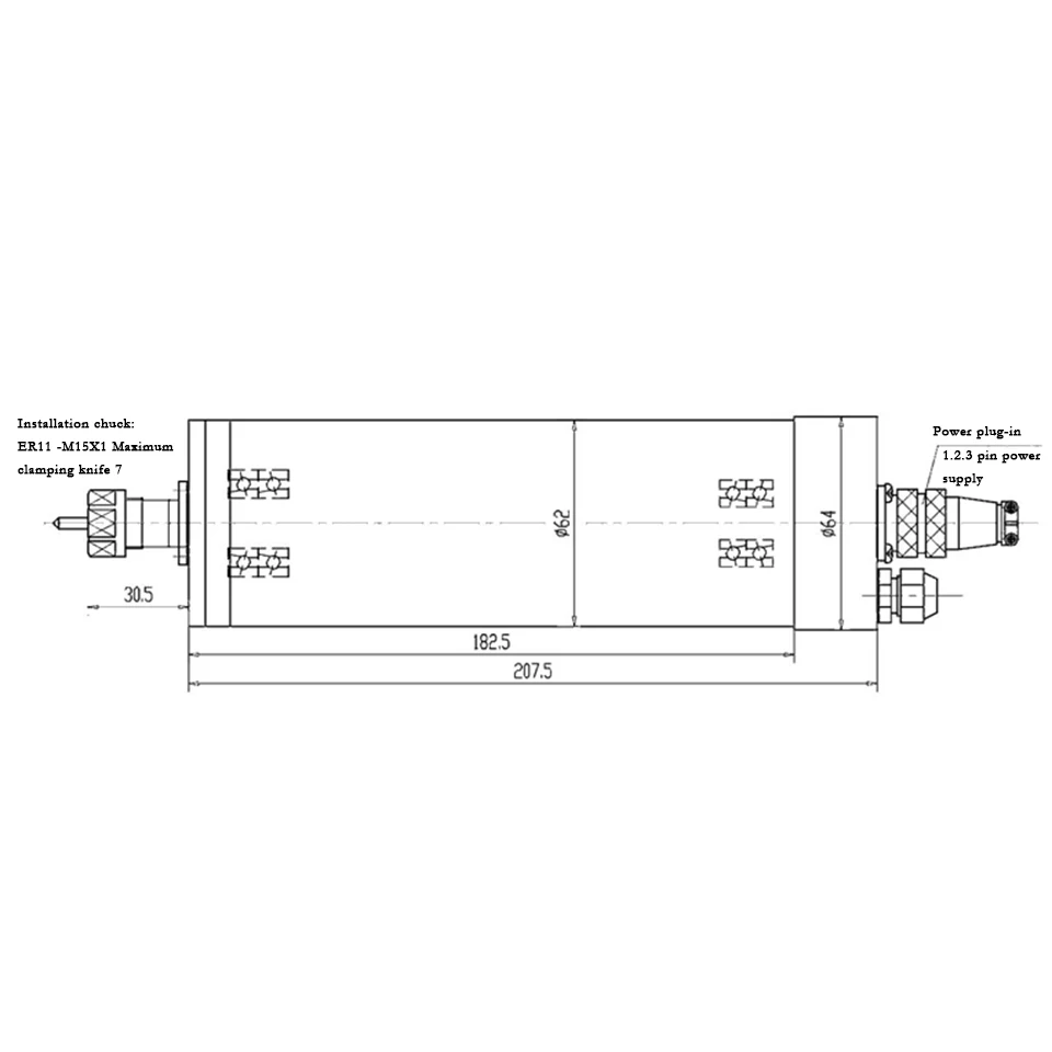 CNC шпиндель 1.2kw 220 v с водяным охлаждением мотор шпинделя 62 мм ER11 высокая скорость с 4 подшипниками для гравировки фрезерного станка с ЧПУ