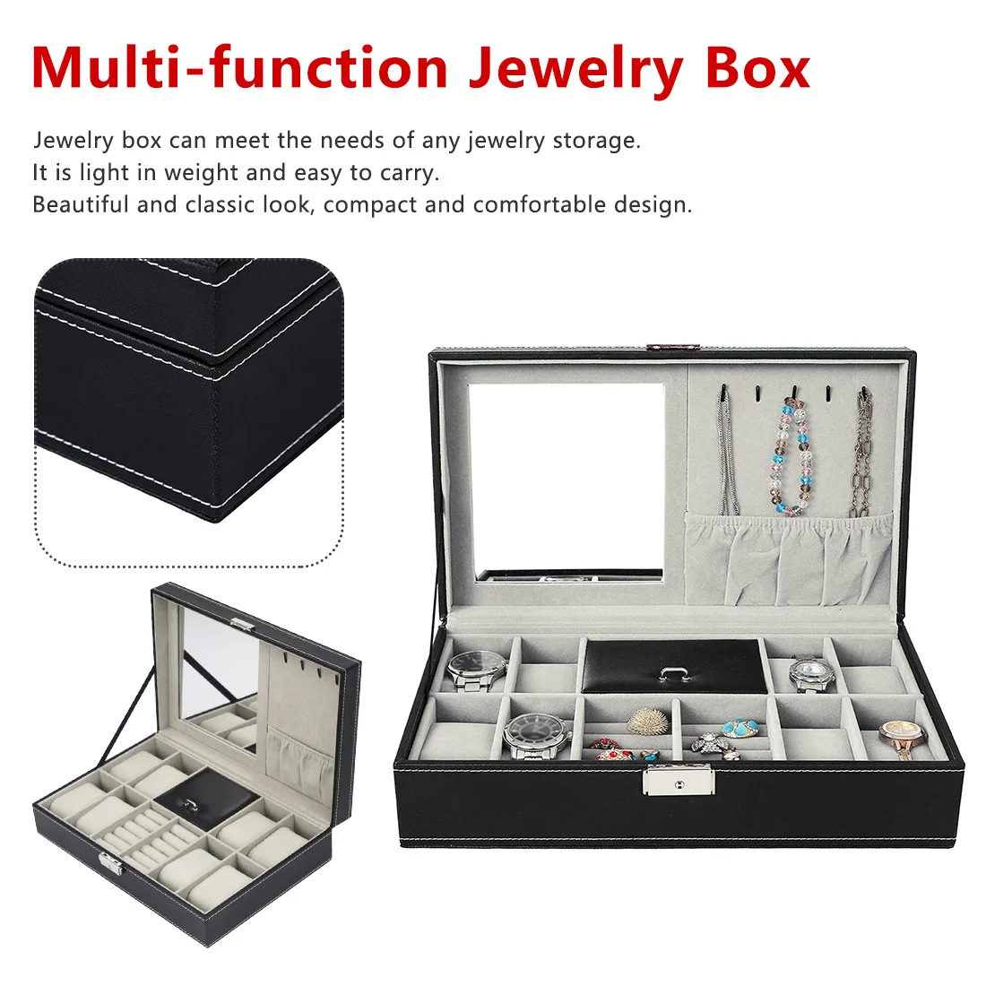 

Simple and Gorgeous Jewelry Multi-function Storage Box Protect Your Jewelry ornament storage box