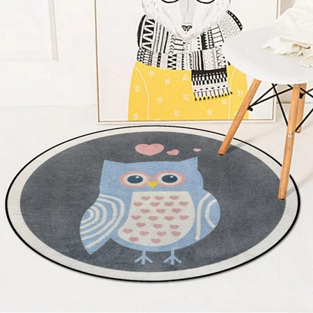 Круглый ковер с рисунком милого спящего медведя для детской комнаты, коврики для ползания, коврики для гостиной, украшение для игр на открытом воздухе - Цвет: Carpet1