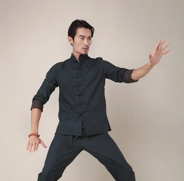 The modified Bruce Lee retro Kung Fu font b T shirt b font cotton spring new