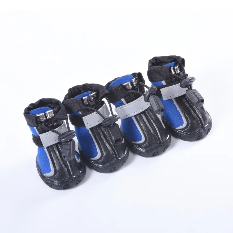 

New Winter Shoes For Dog Pet Waterproof Dog Boots Leather Snow RainNonslip Pet Shoes Outdoor Nonslip Paw Protector