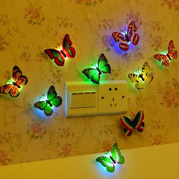 

LumiParty Fashion 5pcs Flashing Colorful Butterfly night light baby bedside lights Party Night lights Indoor lighting decoration