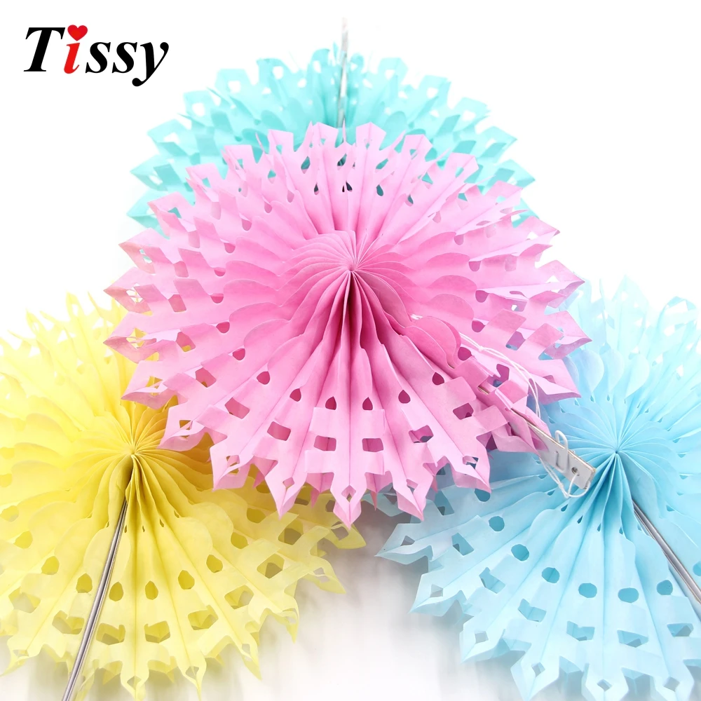 5PCS 12''(30CM) DIY Hollow Tissue Hanging Paper Fans For Home Decor Kids Birthday/Wedding Party