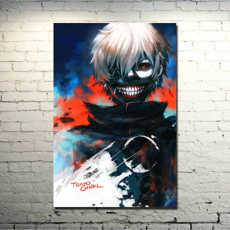 Kaneki Токио вурдалак re Горячие Janpan Аниме Книги по искусству шелк Ткань плакат печать 13x20 24x36 дюймов, настенные панно для Гостиная 012