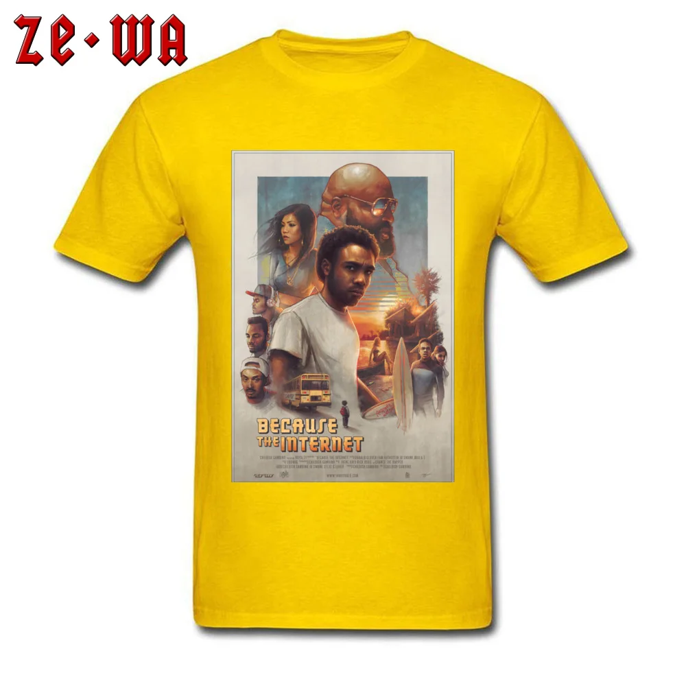 Childish Gambino Movie Poster 4995 Casual Tops & Tees for Men Pure Cotton Summer Autumn O-Neck T-shirts Group T Shirt Newest Childish Gambino Movie Poster 4995 yellow