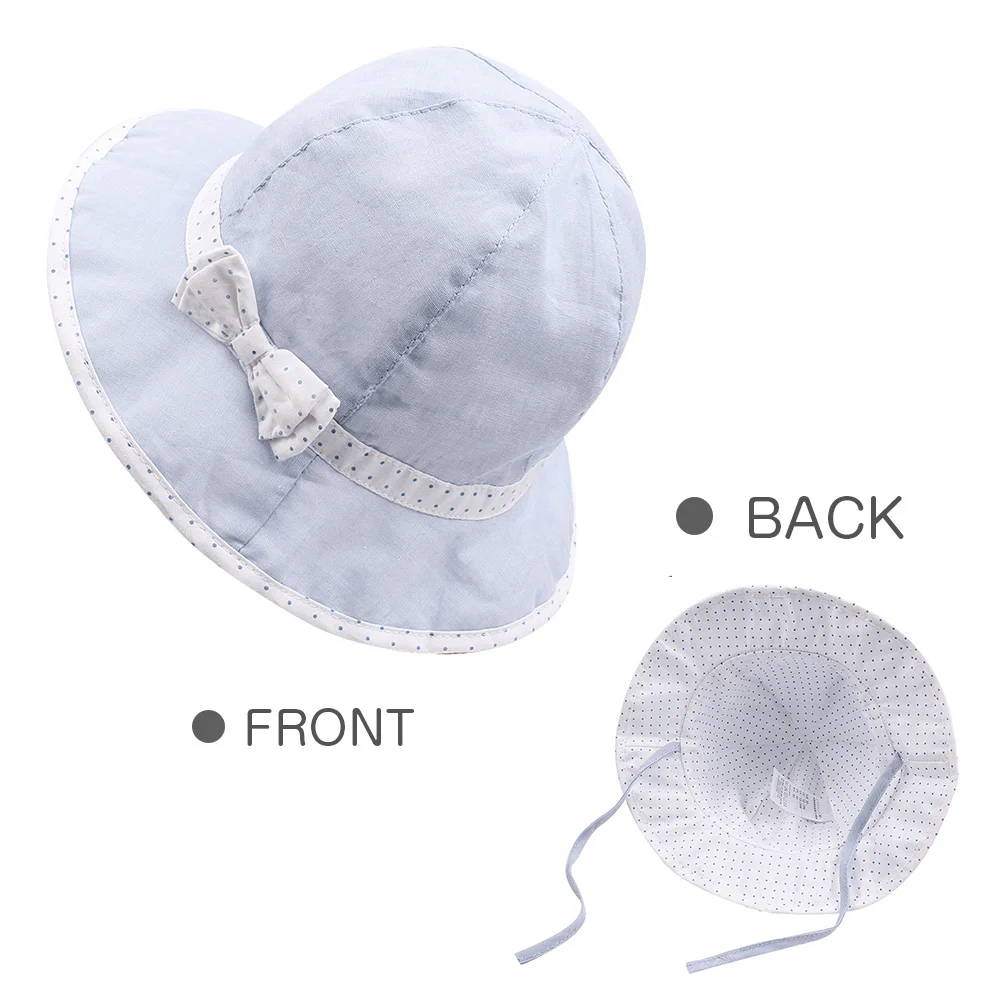Bow Dots Baby Girls Hat Polka Panama Summer Sun Hat Cotton Cute Baby Bucket Hat For Girls Lace Princess Cap Baby Girls Clothing (7)