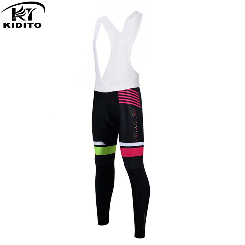 KIDITOKT, велосипедный длинный комбинезон,, зимний женский, мягкий, 3D гелевый коврик, велосипедные спортивные колготки, Mtb Ropa Pantalon, термо флис - Цвет: color 1