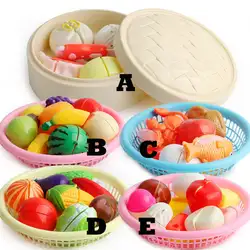 4 цвета дети ролевая игра дом игрушка резка фрукты пластик овощи еда Кухня Детские классические детские развивающие игрушки 20