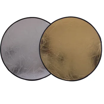 

2 in 1 60CM 23 inch Round Flash Studio Collapsible Refletor Light Disc Silver Gold Riflettore Wholesale Reflector