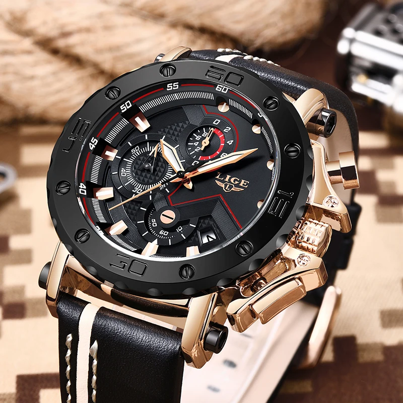2018 LIGE New Chronograph Mens Watches Top Brand Fashion Luxury Quartz Watch Men Military Waterproof Clock Male Sport Wristwatch