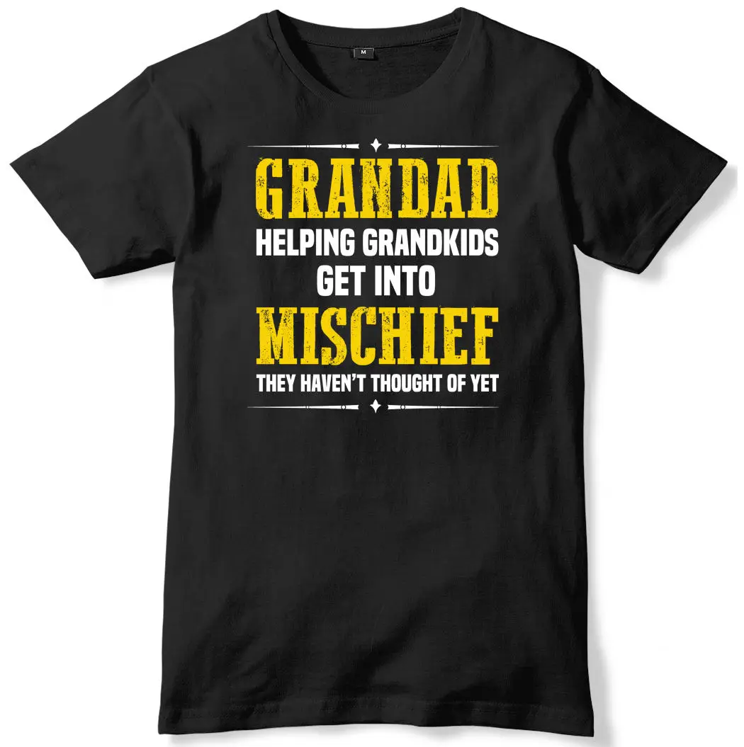 Grandad помощь Grandkids получить в Mishief смешные мужские футболки 2019 Мода t Распродажа