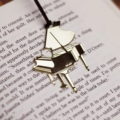 musical instrument bookmark students stationery creative metal bookmarks chain school supplies book decor gifts for reader,kids