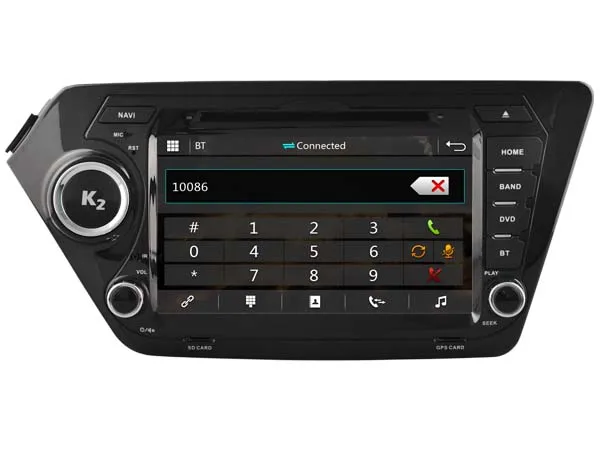 Best 1024*600 HD car dvd player GPS Navigation for Kia K2 RIO headunit autoradio with multimedia bluetoothMAP free rearview CAMERA 3